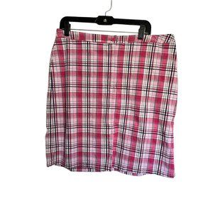 Eddie Bauer Vibrant Pink Plaid Pencil Skirt